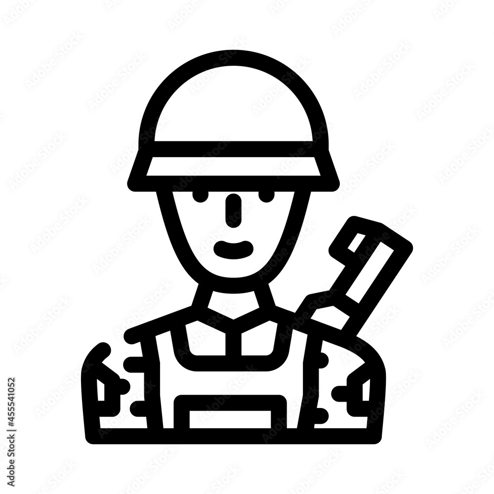 army male line icon vector. army male sign. isolated contour symbol black illustration army male line icon vector. army male sign. isolated contour symbol black illustration