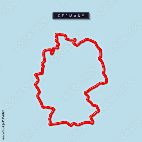 Germany bold outline map. Vector illustration