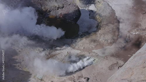 Above the Mutnovsky volcano crater with fumaroles
