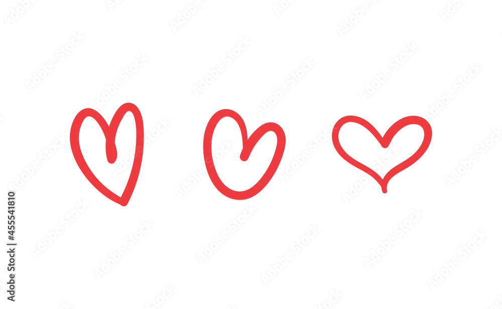 PrintHeart doodle icons. Hand drawn love hearts collection. PrintHeart doodle icons. Hand drawn love hearts collection.