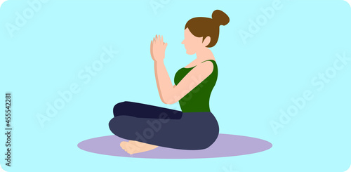 2d illustration people yoga concept

