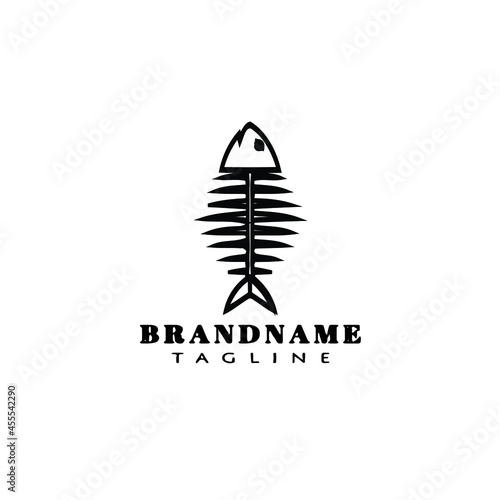 fish bone logo cartoon design template icon isolated vector illustration