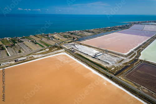 Vista aerea delle saline di margherita di savoia