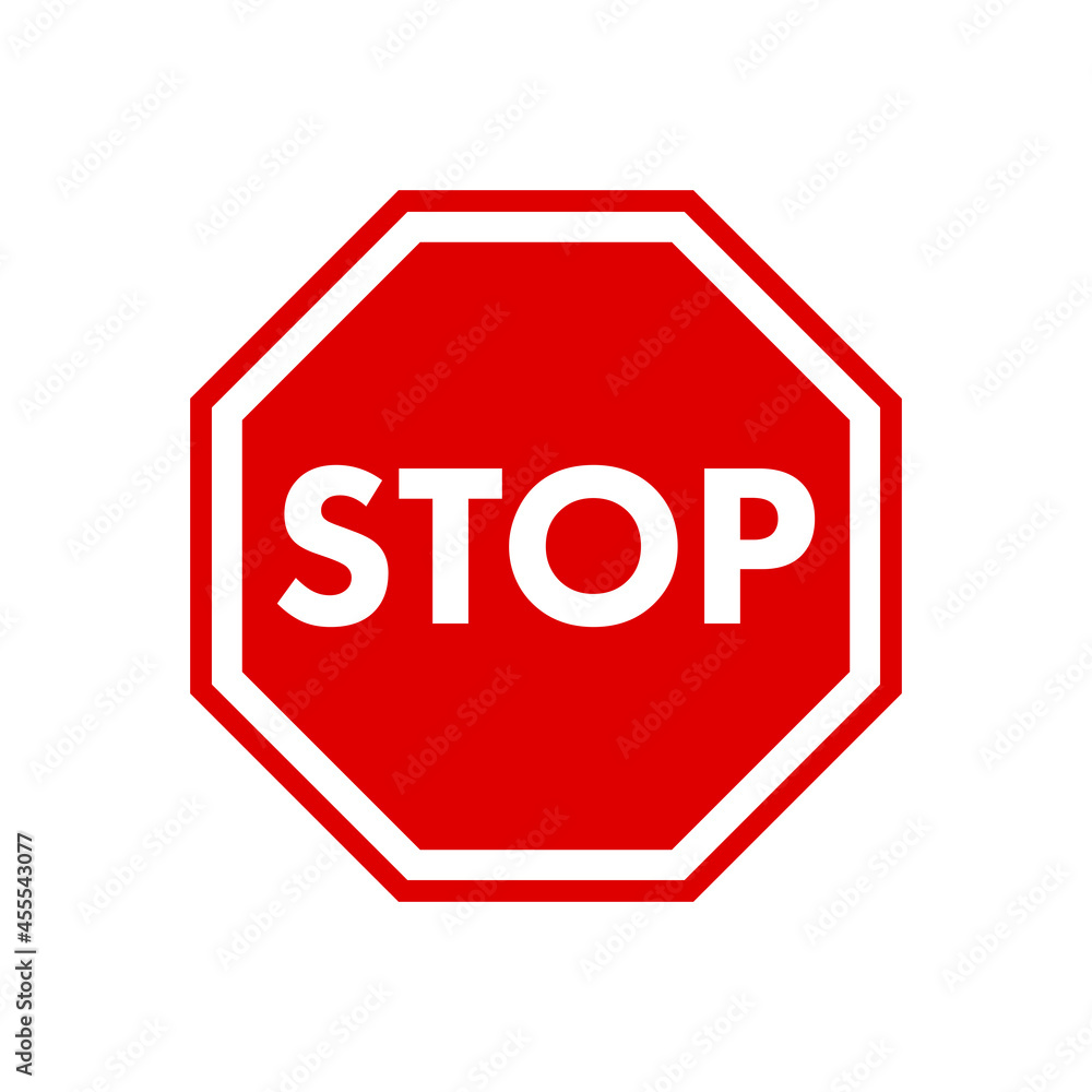 Red stop sign isolated on white background. Vector illustration Red stop sign isolated on white background. Vector illustration
