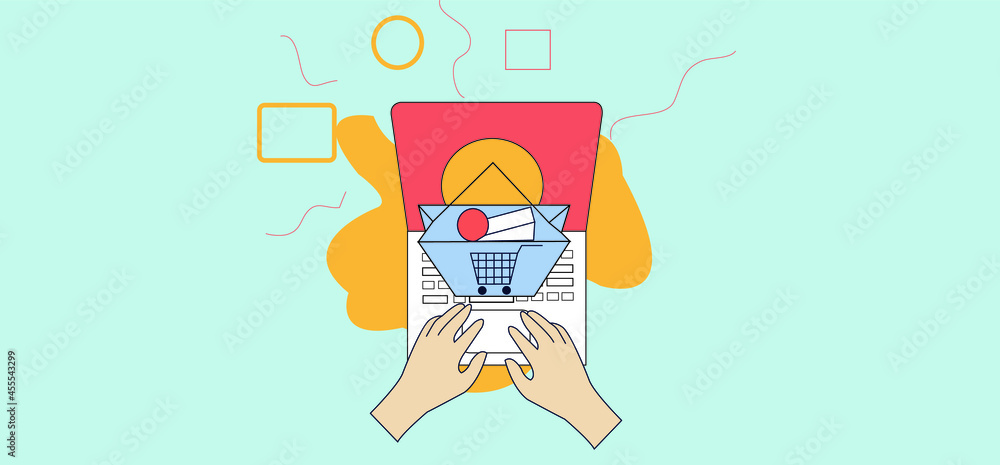 2d illustration online shopping concept 2d illustration online shopping concept