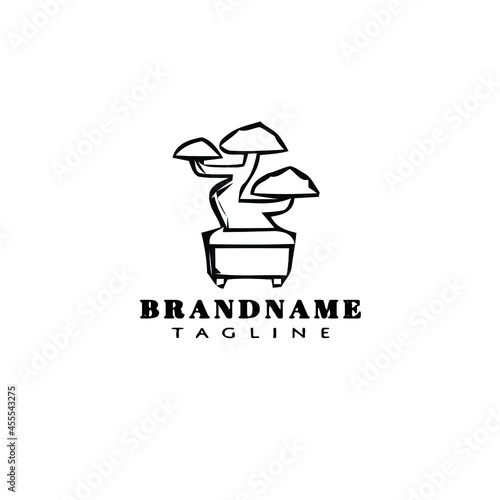 bonsai logo template icon vector illustration