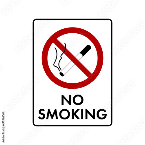 No smoking cigarette prohibition sign. No symbol isolated on white. Vector illustration