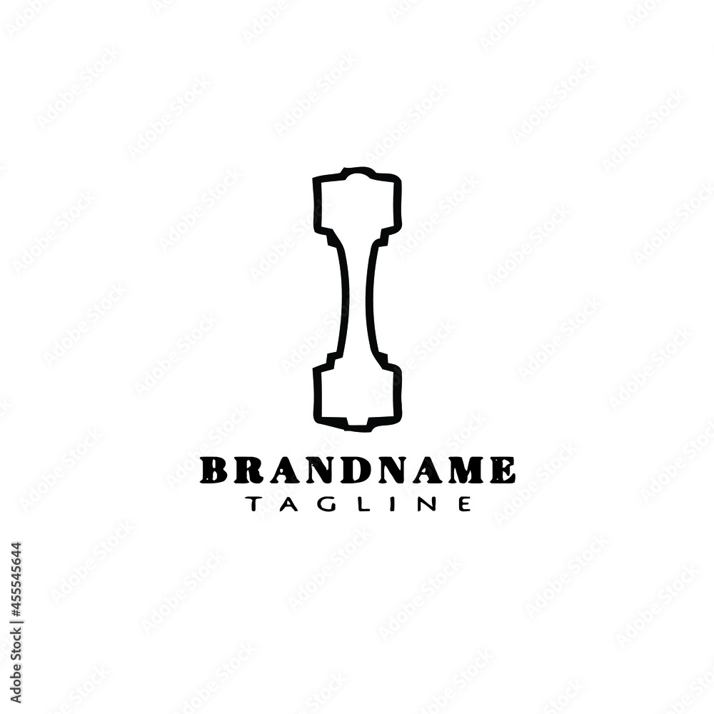 dumbbell cartoon icon cute template logo black isolated vector illustration dumbbell cartoon icon cute template logo black isolated vector illustration