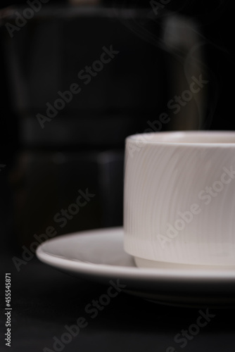 Cup of coffee front closeup