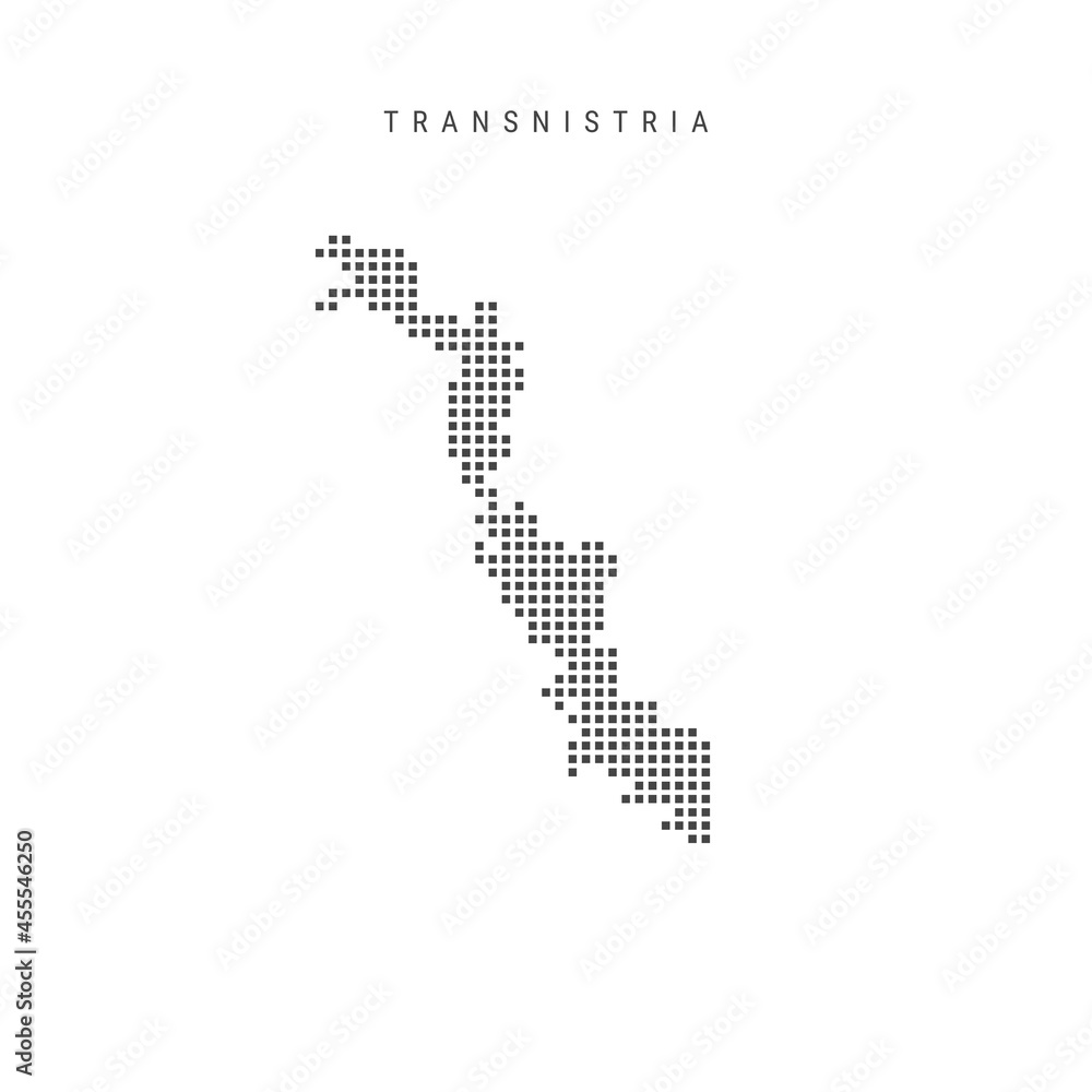 Square dots pattern map of Transnistria. Dotted pixel map. Vector illustration