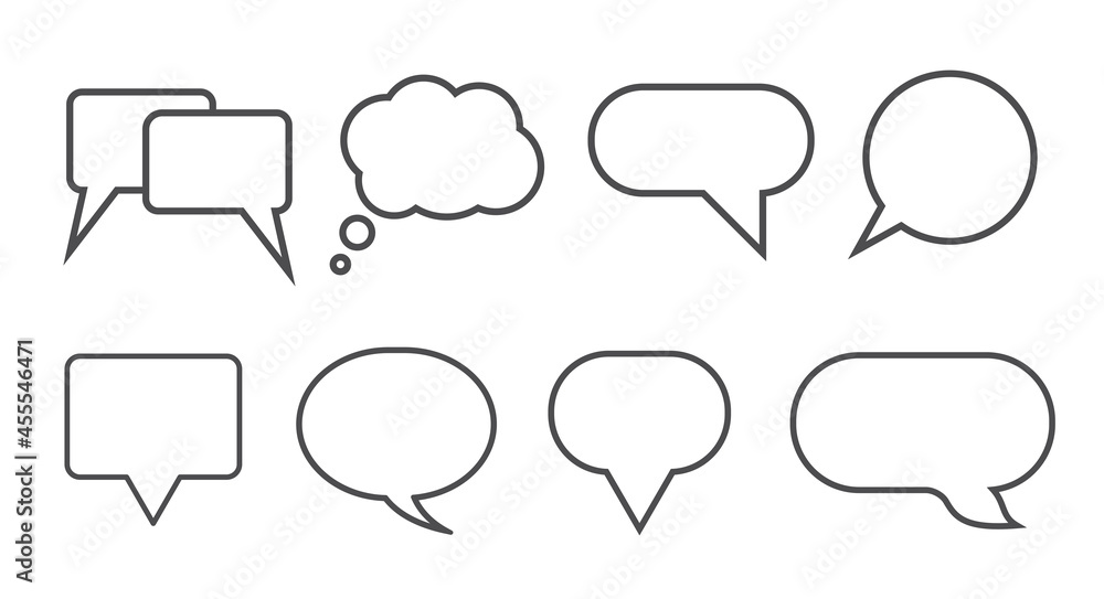 Blank empty line speech bubbles for infographics. Speech bubble flat vector illustration Blank empty line speech bubbles for infographics. Speech bubble flat vector illustration