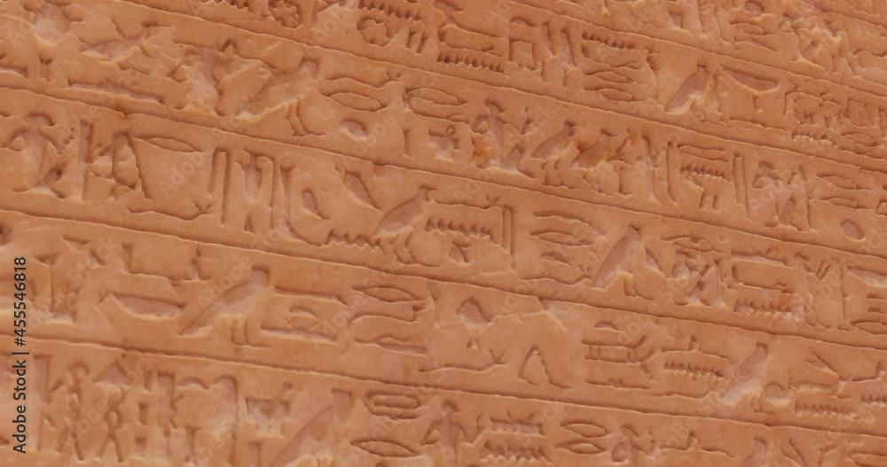 Hieroglyphics on Ancient Egyptian Stone background 4K UHD 60FPS Hieroglyphics on Ancient Egyptian Stone background 4K UHD 60FPS