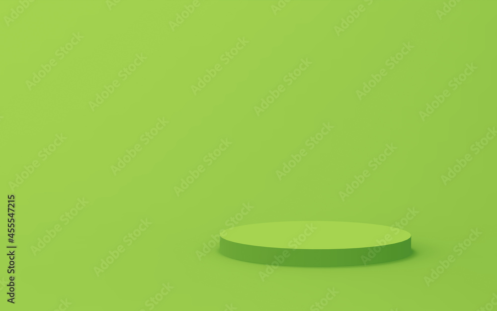 Abstract 3d green color cylinder podium minimal studio background. Abstract 3d green color cylinder podium minimal studio background.