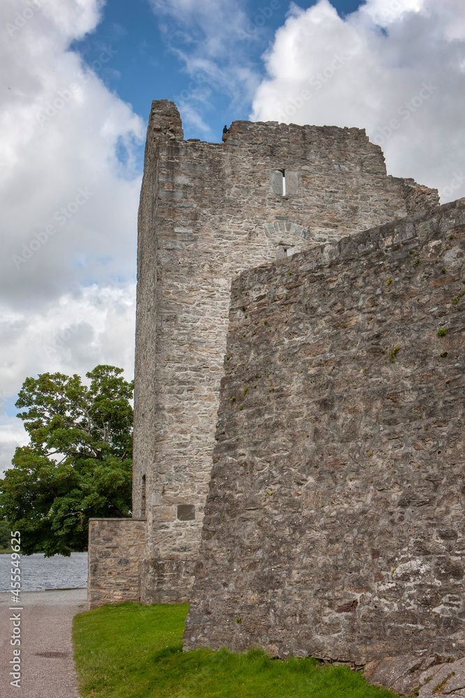 Ross castle Killarney Ireland. Blue sky and clouds. Ross castle Killarney Ireland. Blue sky and clouds.