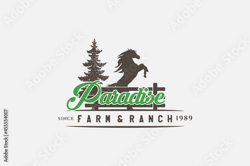 farm, ranch logo, horse logo vector illustration design graphic , unicorn icon, vintage farm and ranch logo