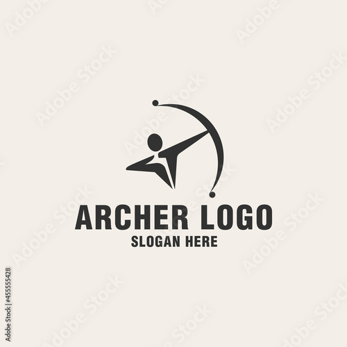 Archer logo template on monogram style