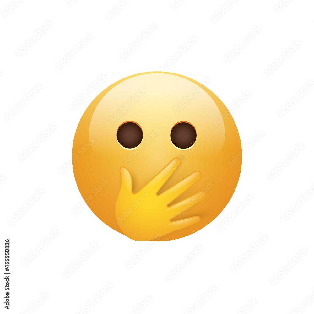 Fototapeta premium Hand Over Mouth Smiley Face