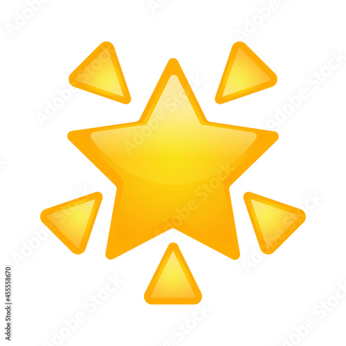 Glowing Star Emoji Icon Illustration Sign. Shining Stars Vector Symbol Emoticon Design Vector Clip Art.