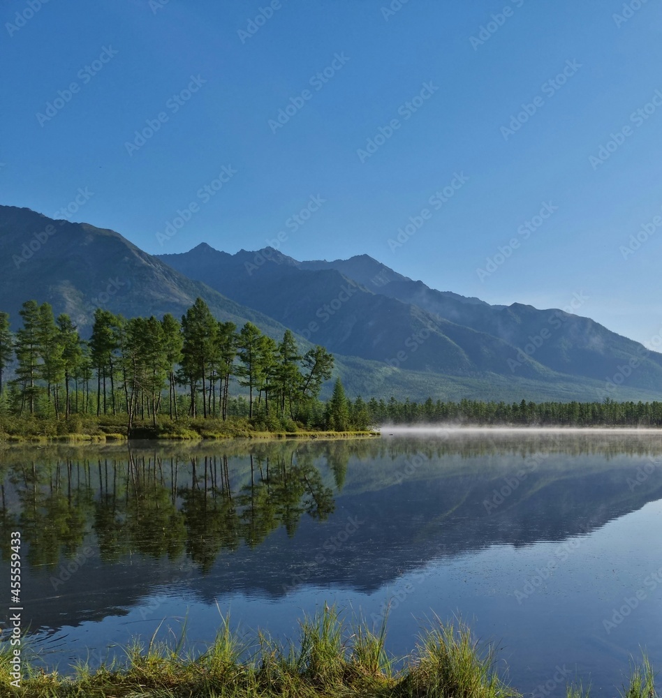 Reflection of the mountains in the lake
