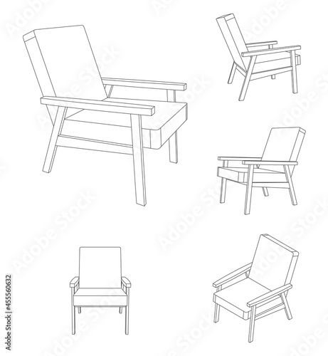 Vector lounge armchair isolated on white