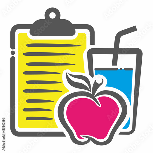 Pictogram icons planning nutrition nutrition food and nutrition diet drink. Ideal for informational and educational materials