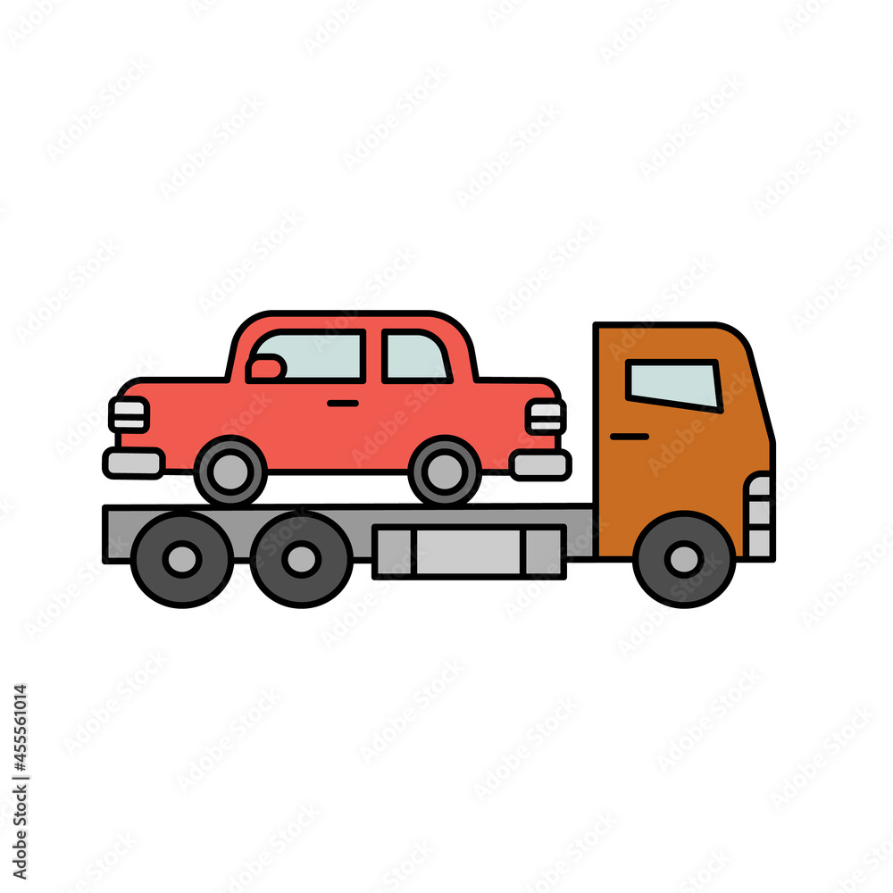 transportation, truck, vehicle line icon colored. element of car repair illustration icons. Signs, symbols can be used for web, logo, mobile app, UI, UX