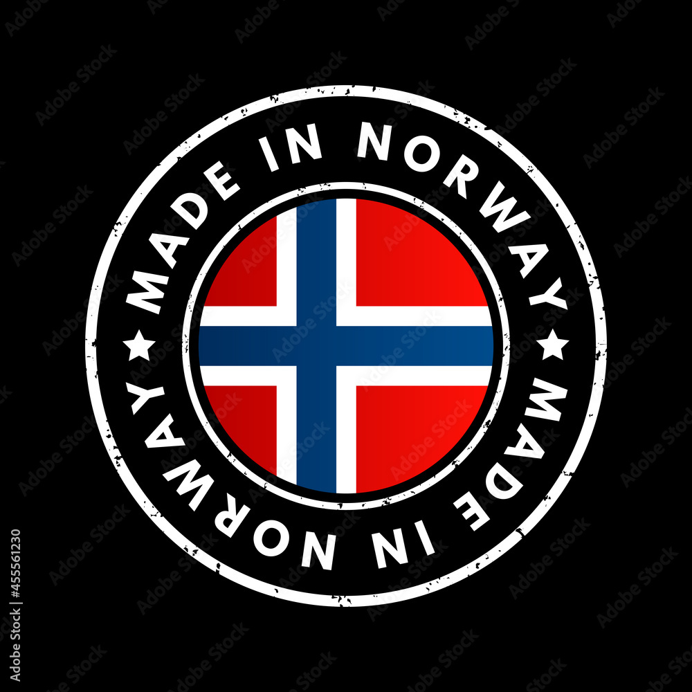 Made in Norway text emblem badge, concept background Made in Norway text emblem badge, concept background