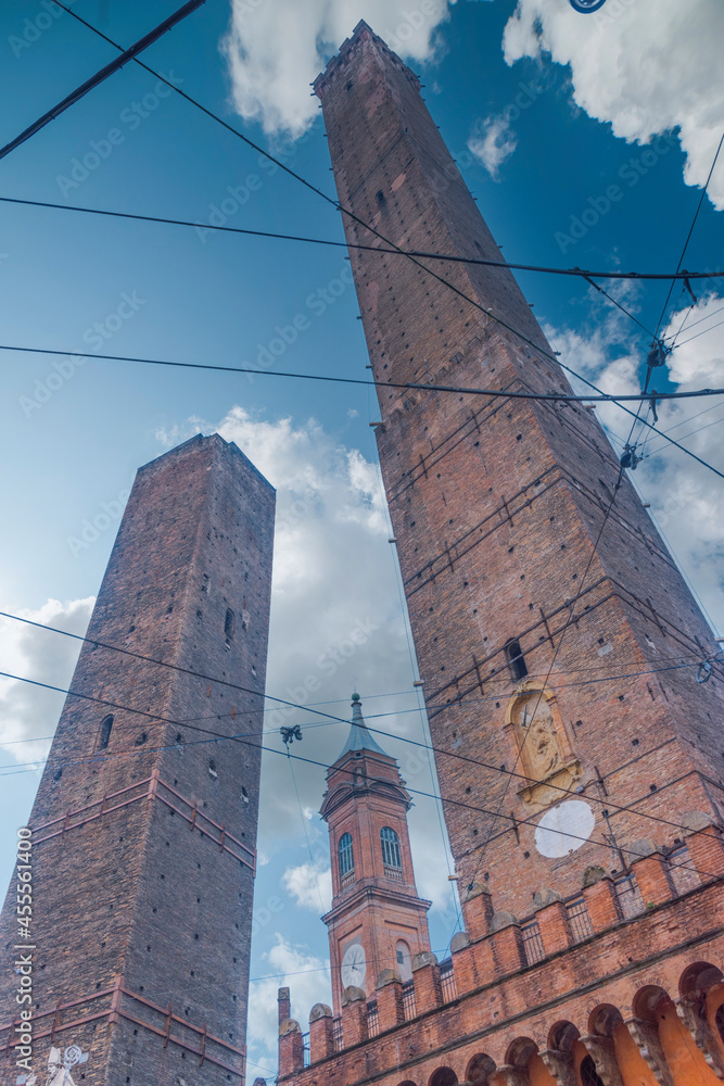Two towers in the city of Bologna