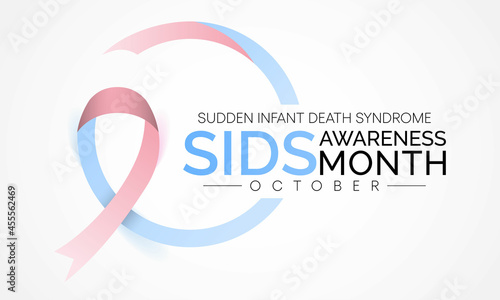 Sudden Infant death syndrome (SIDS) awareness month is observed every year in October, These deaths often happen during sleep or in the baby's sleep area. Vector illustration