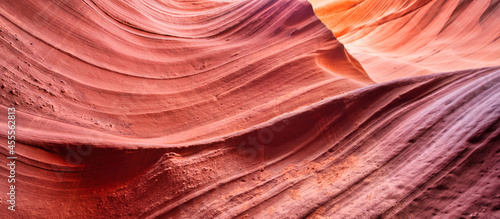 Abstract sandstone walls in famous Antelope Canyon near Page Arizona USA