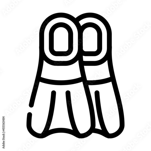 flippers for swimming line icon vector. flippers for swimming sign. isolated contour symbol black illustration