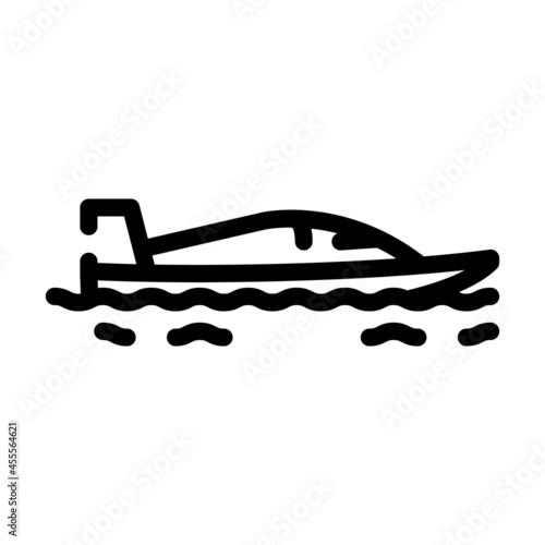powerboating water sport line icon vector. powerboating water sport sign. isolated contour symbol black illustration