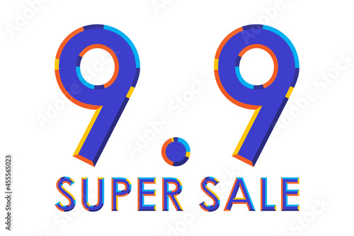 9.9 Super sale, text market...