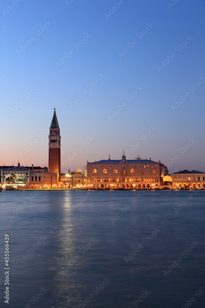 Doge's Palace and St. Mark's campanile, seen from Saint George's island, Venice, Italy