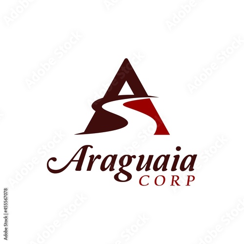 Letter A Winding Road Logo, Creek Logo