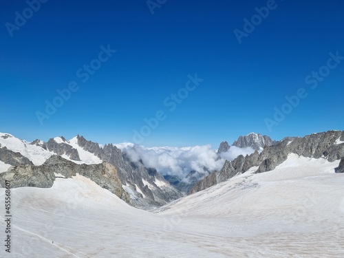 Wild snowfield of Mont Blanc