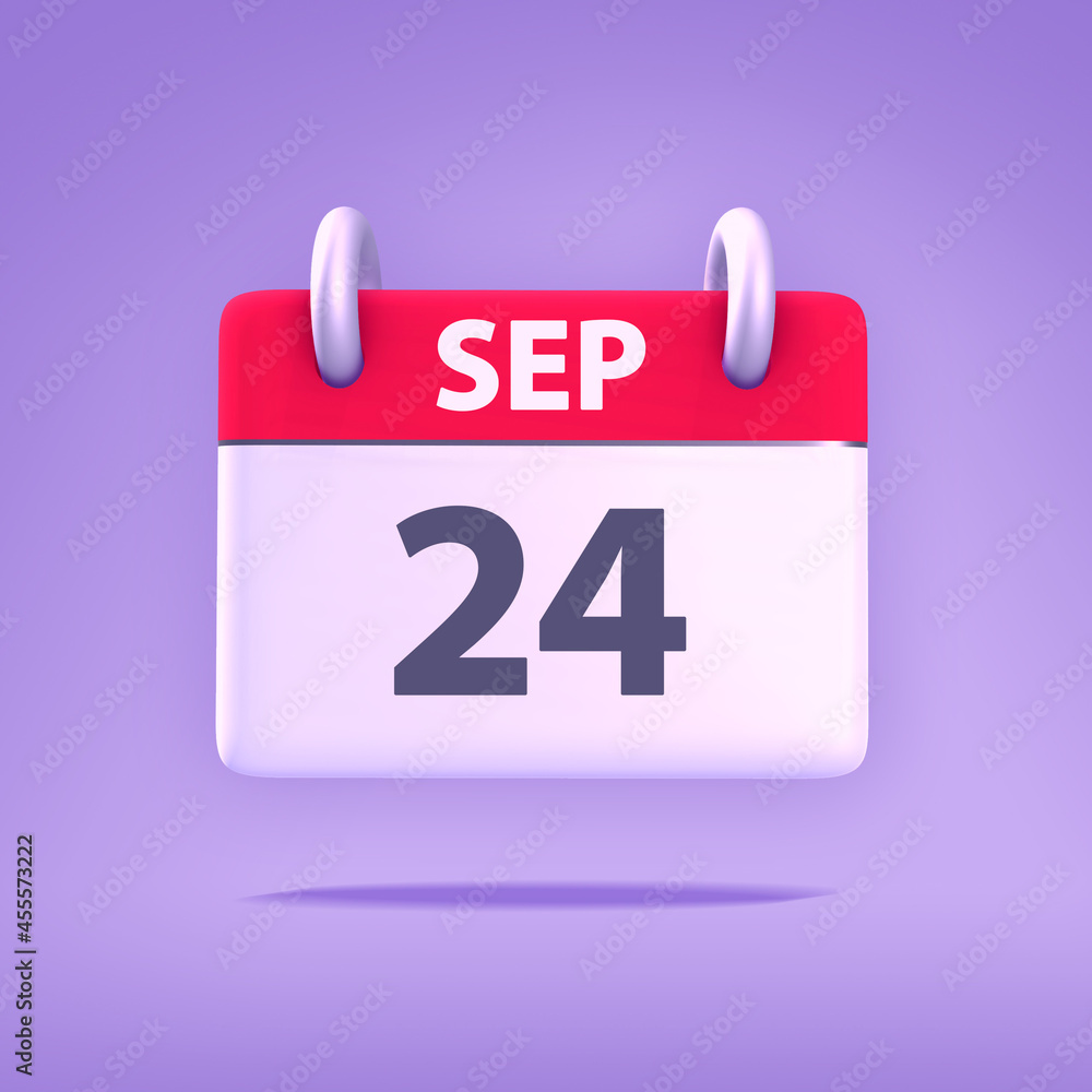 Fototapeta premium 3D Calendar - September 24th