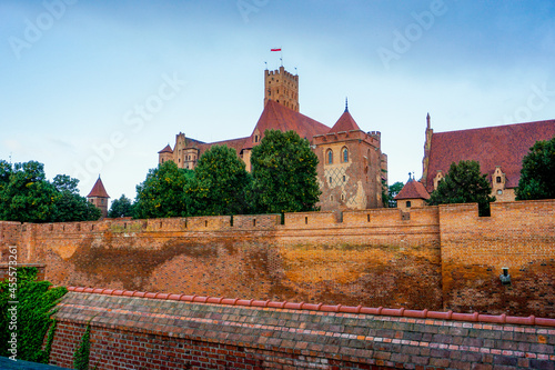 view of the historic Malbork Castle in northern Poland