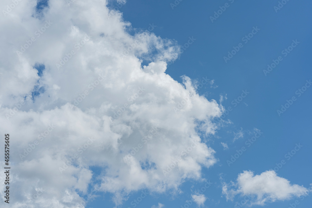 White clouds on the background and turquoise sky floating in the morning. White clouds on the background and turquoise sky floating in the morning.
