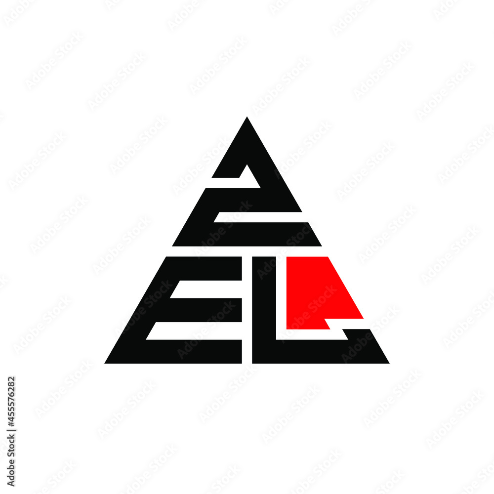 ZEL triangle letter logo design with triangle shape. ZEL triangle logo design monogram. ZEL triangle vector logo template with red color. ZEL triangular logo Simple, Elegant, and Luxurious Logo. ZEL  - obrazy, fototapety, plakaty 