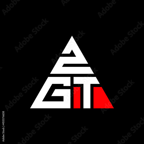 ZGT triangle letter logo design with triangle shape. ZGT triangle logo design monogram. ZGT triangle vector logo template with red color. ZGT triangular logo Simple, Elegant, and Luxurious Logo. ZGT 