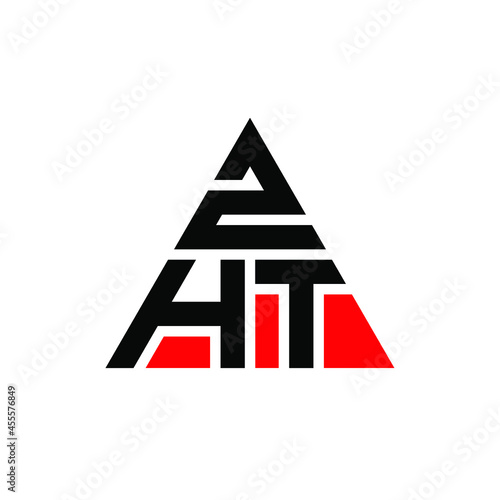 ZHT triangle letter logo design with triangle shape. ZHT triangle logo design monogram. ZHT triangle vector logo template with red color. ZHT triangular logo Simple, Elegant, and Luxurious Logo. ZHT 