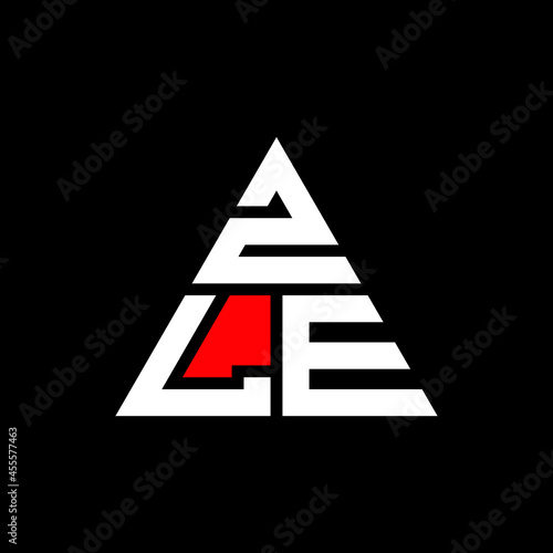 ZLE triangle letter logo design with triangle shape. ZLE triangle logo design monogram. ZLE triangle vector logo template with red color. ZLE triangular logo Simple, Elegant, and Luxurious Logo. ZLE 