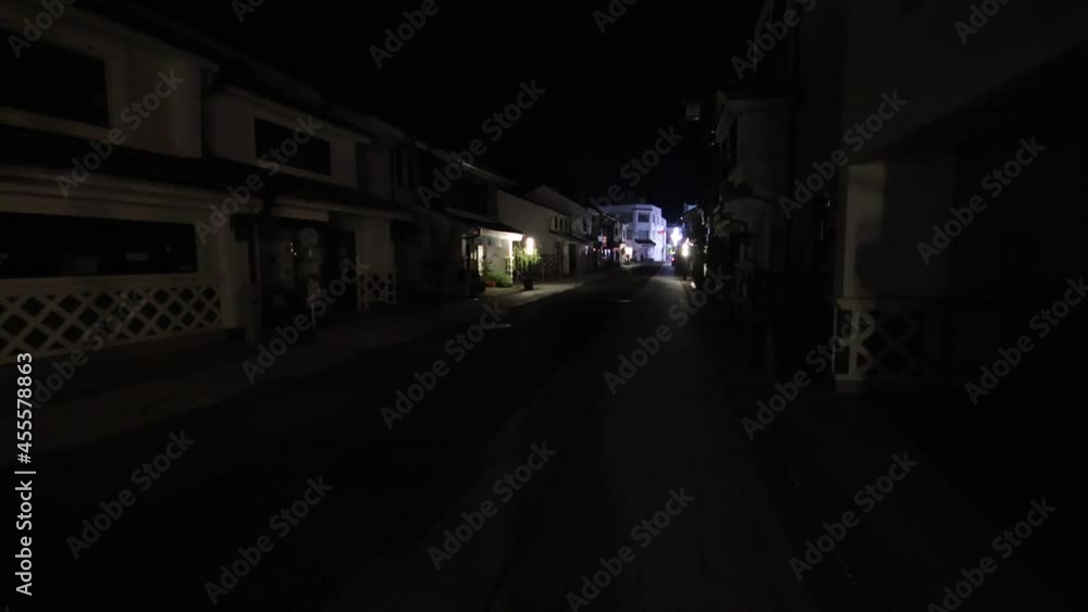 Night walking on street in Japan. POV gimbal shot Night walking on street in Japan. POV gimbal shot