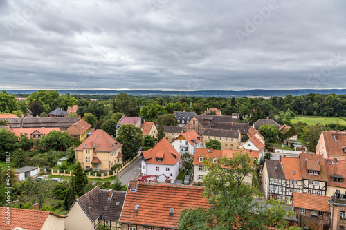 Quedlinburg, Germany. Scenic view of the city from the Schlossberg mountain