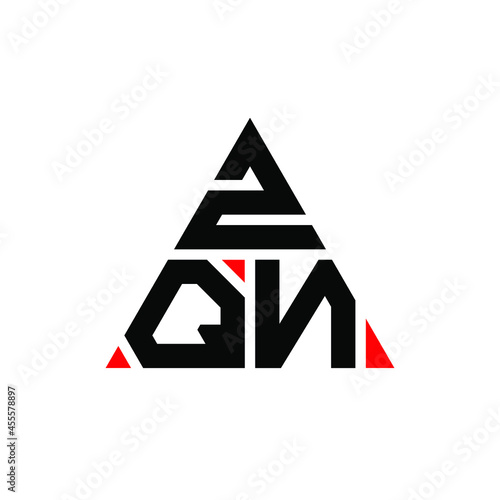 ZQN triangle letter logo design with triangle shape. ZQN triangle logo design monogram. ZQN triangle vector logo template with red color. ZQN triangular logo Simple, Elegant, and Luxurious Logo. ZQN  photo