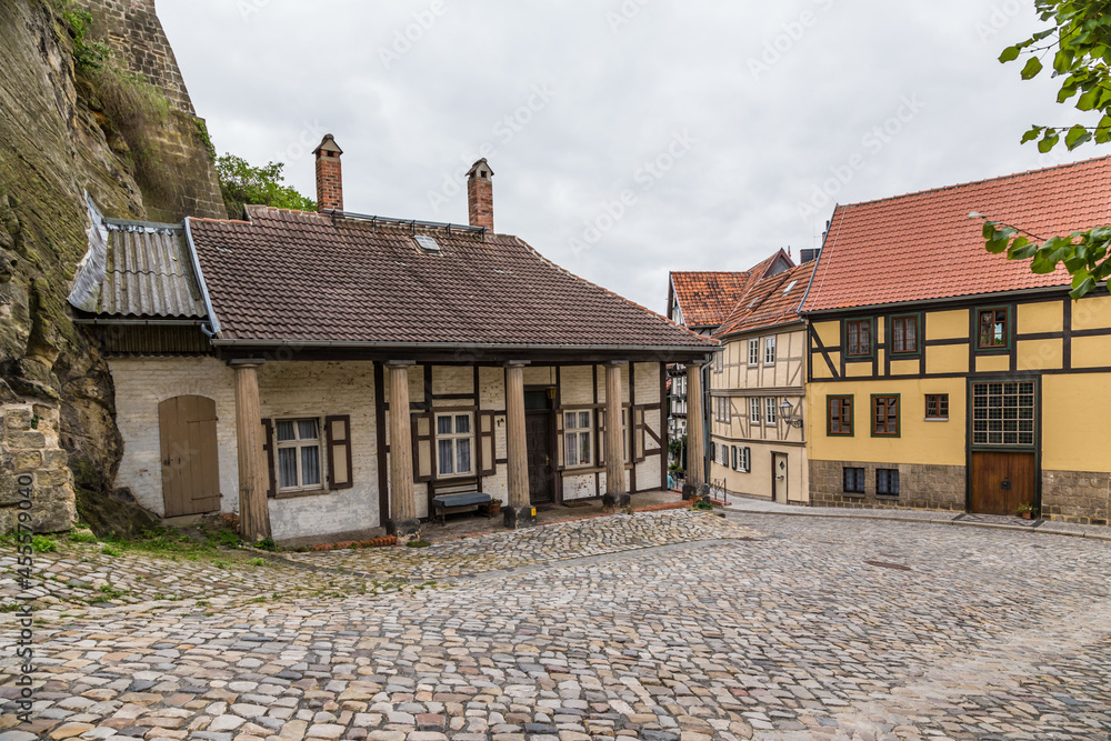Quedlinburg, Germany. Half-timbered gatehouse