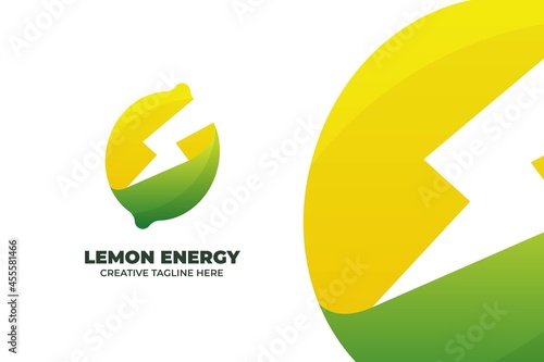 Lemon Energy Thunderbolt Colorful Logo