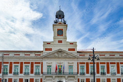 MADRID, SPAIN - SEPTEMBER 7, 2021. Puerta del Sol in Madrid. Central square of the Community of Madrid where there are assemblies and the bells are held at the end of the year, in Spain. Europe.