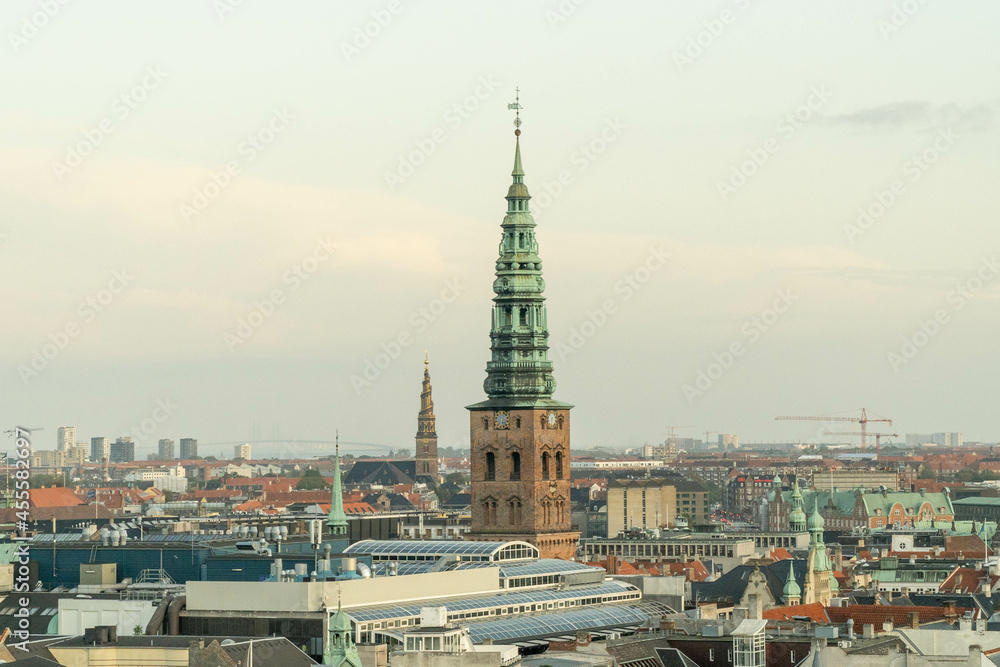 Copenhagen, Denmark. September 26, 2019: View of the city's architecture and colorful facades.